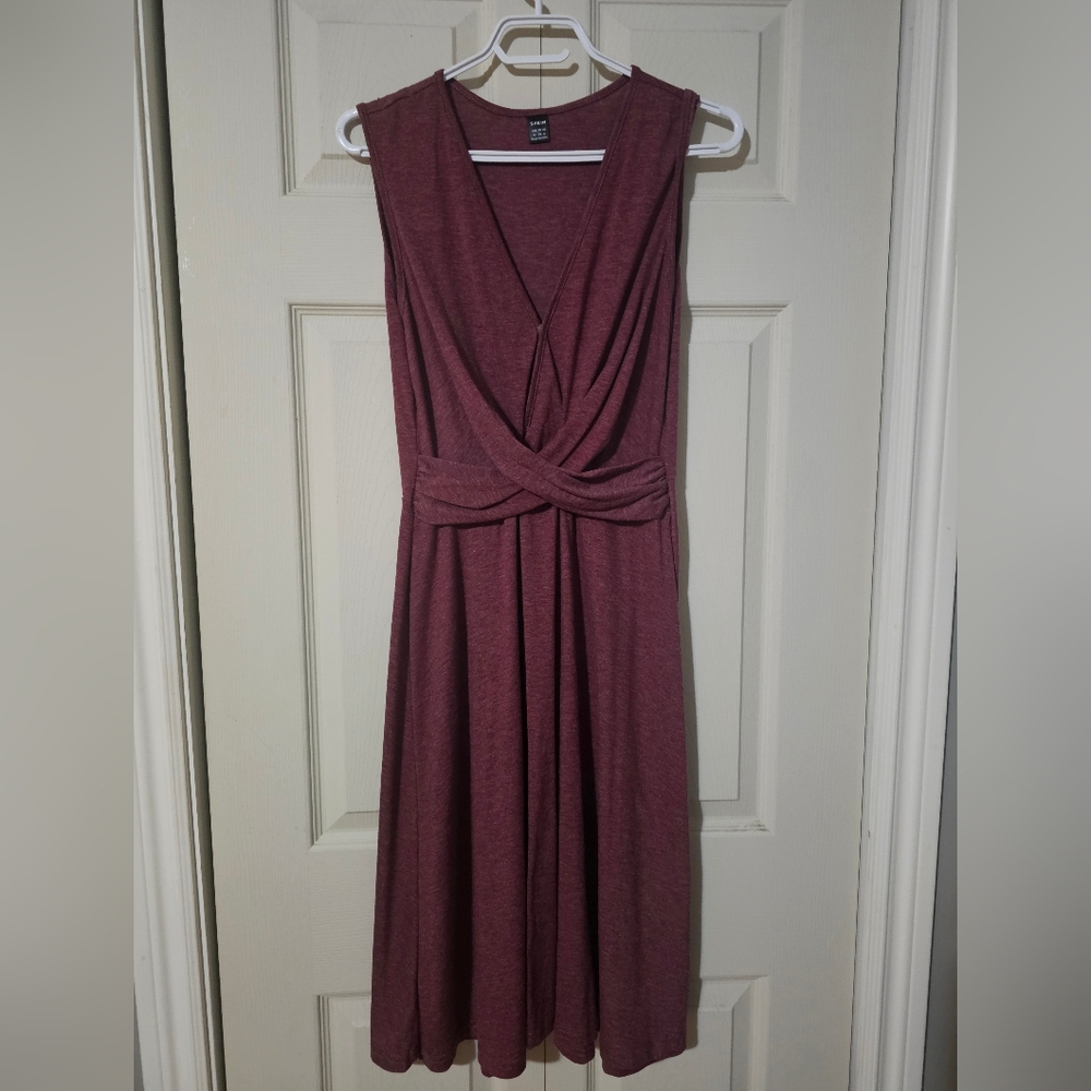 SHEIN Burgundy Wrap Midi Dress